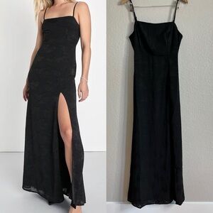 NWOT Lovely Affair Black Floral Burnout Sleeveless Maxi Dress